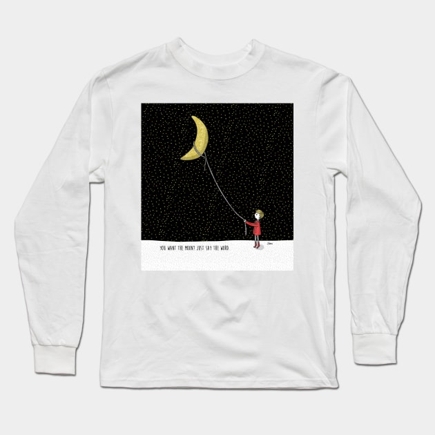 Lassoing the Moon Long Sleeve T-Shirt by tamiboyce